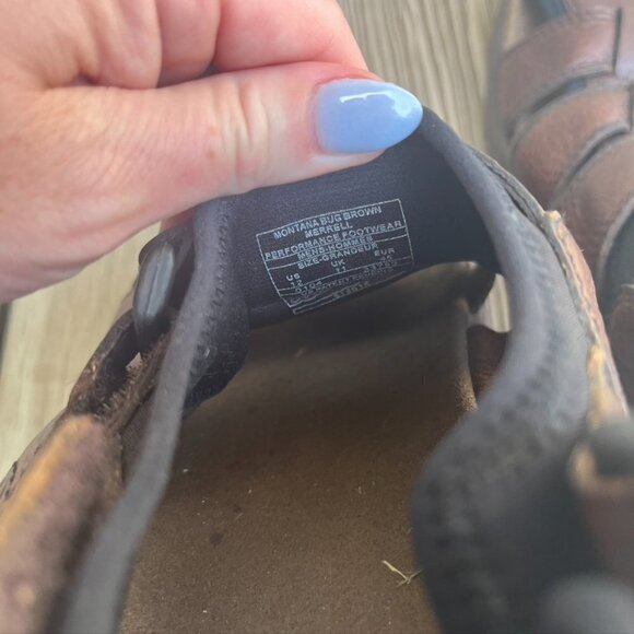 Merrell Montana Bug Brown Leather Fisherman Sandals Men's 12 - Picture 7 of 10